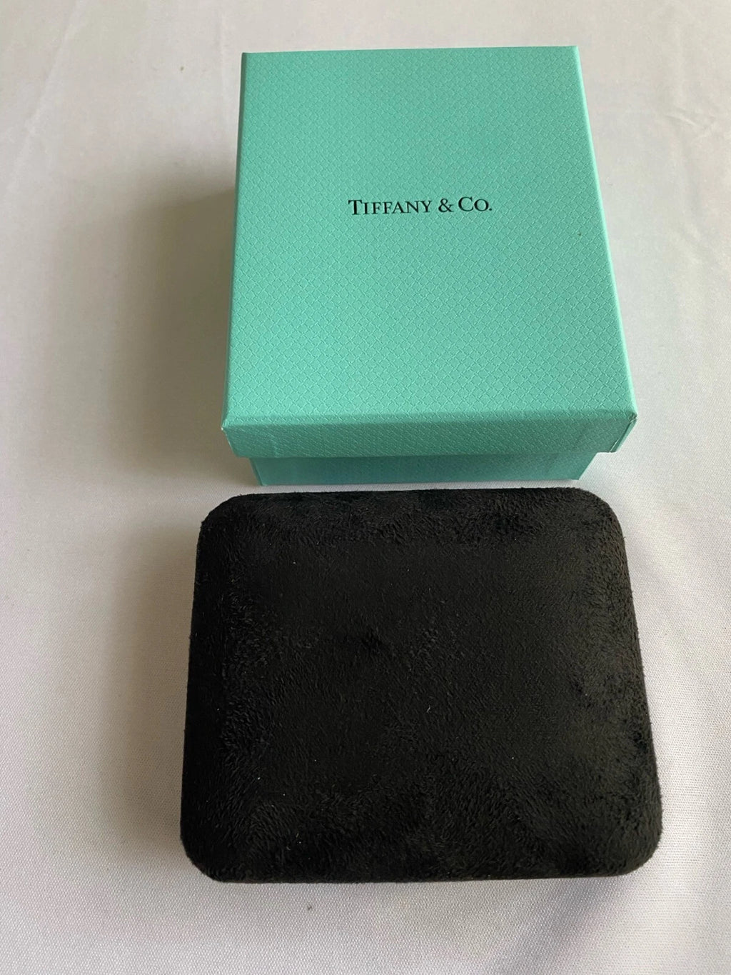 Tiffany Earring/Neck Gift Storage Black Suede Leather Box Empty Holder | eBay