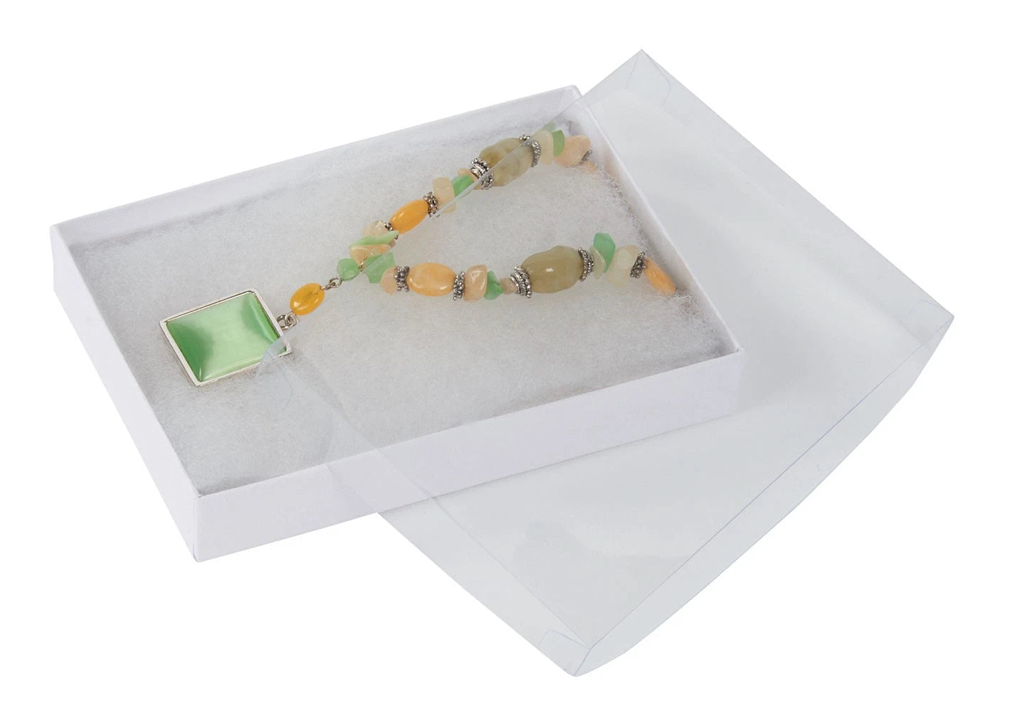 White Vu-Top Cotton Filled Jewelry Boxes (5¼” x 3¾” x ⅞”) - Case of 100 | eBay