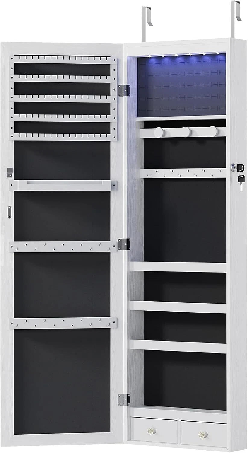 Full-Length Mirror Jewelry Cabinet Wall Door Mount Organizer Lockable Storage | eBay