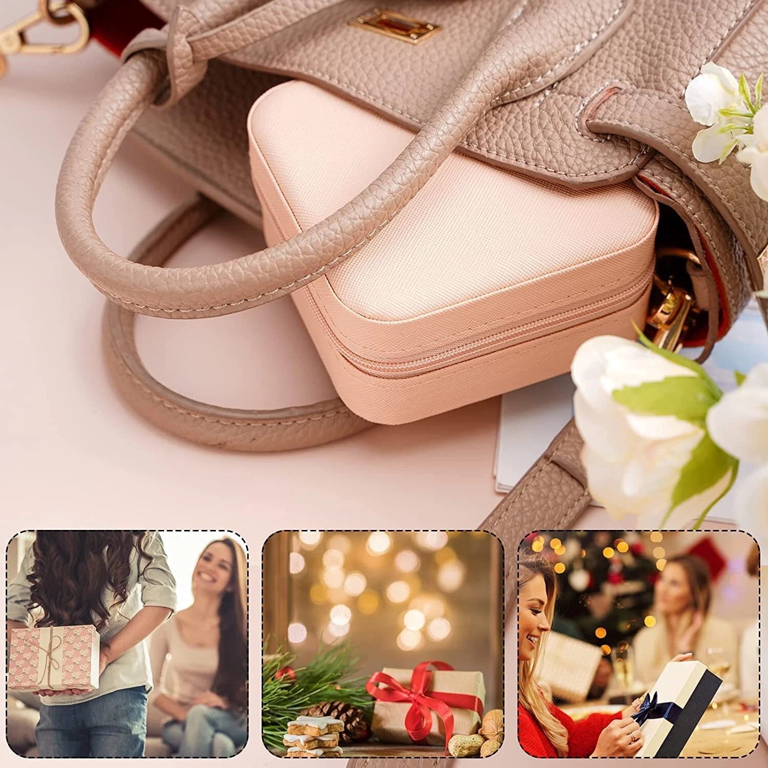 Portable Jewelry Box Travel Organizer Case Ring Earring Necklace Storage Case | eBay