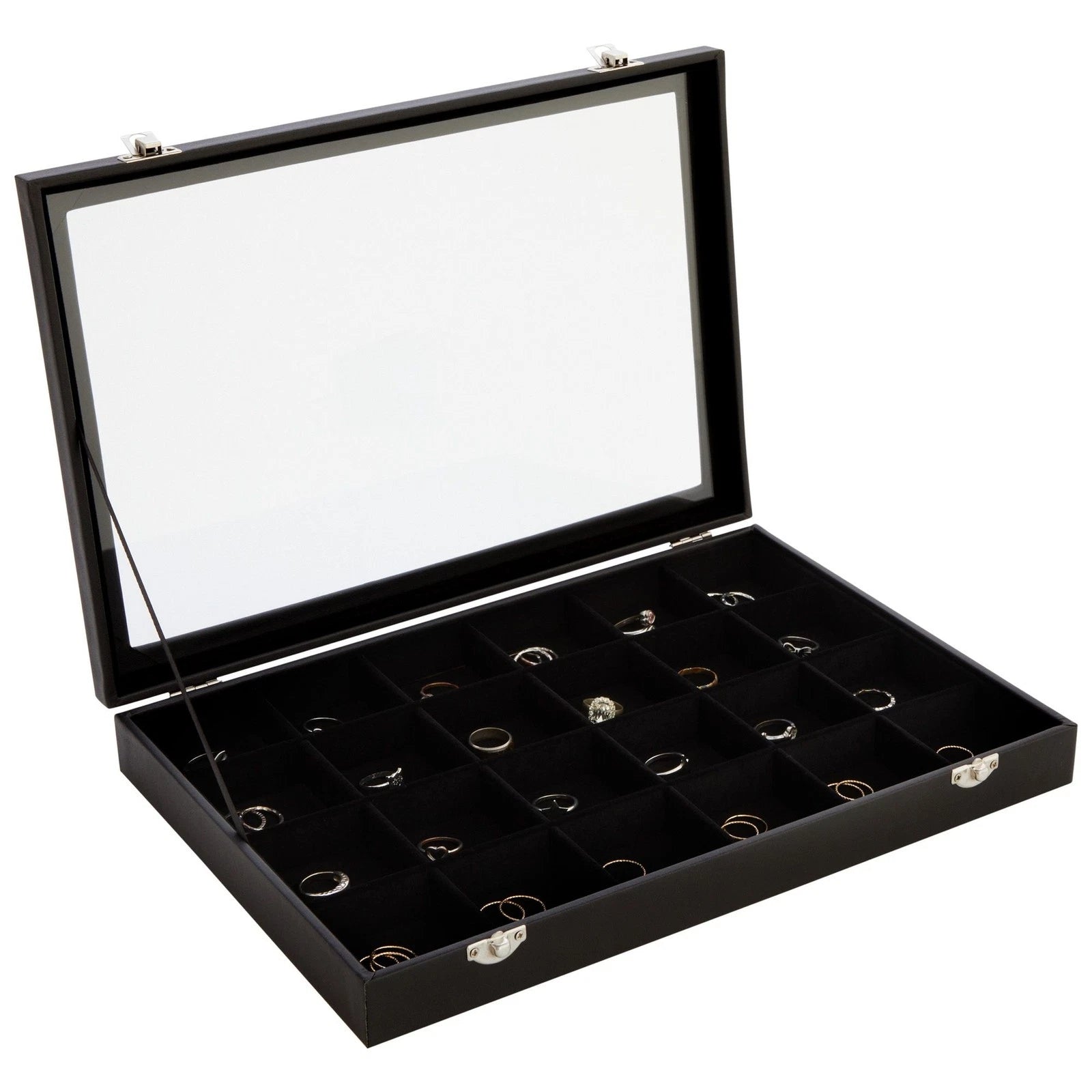 Black Jewelry Display Tray with Velvet Lining for Rings, Stones, 14 x 9.5 x 2 In 713057113202| eBay
