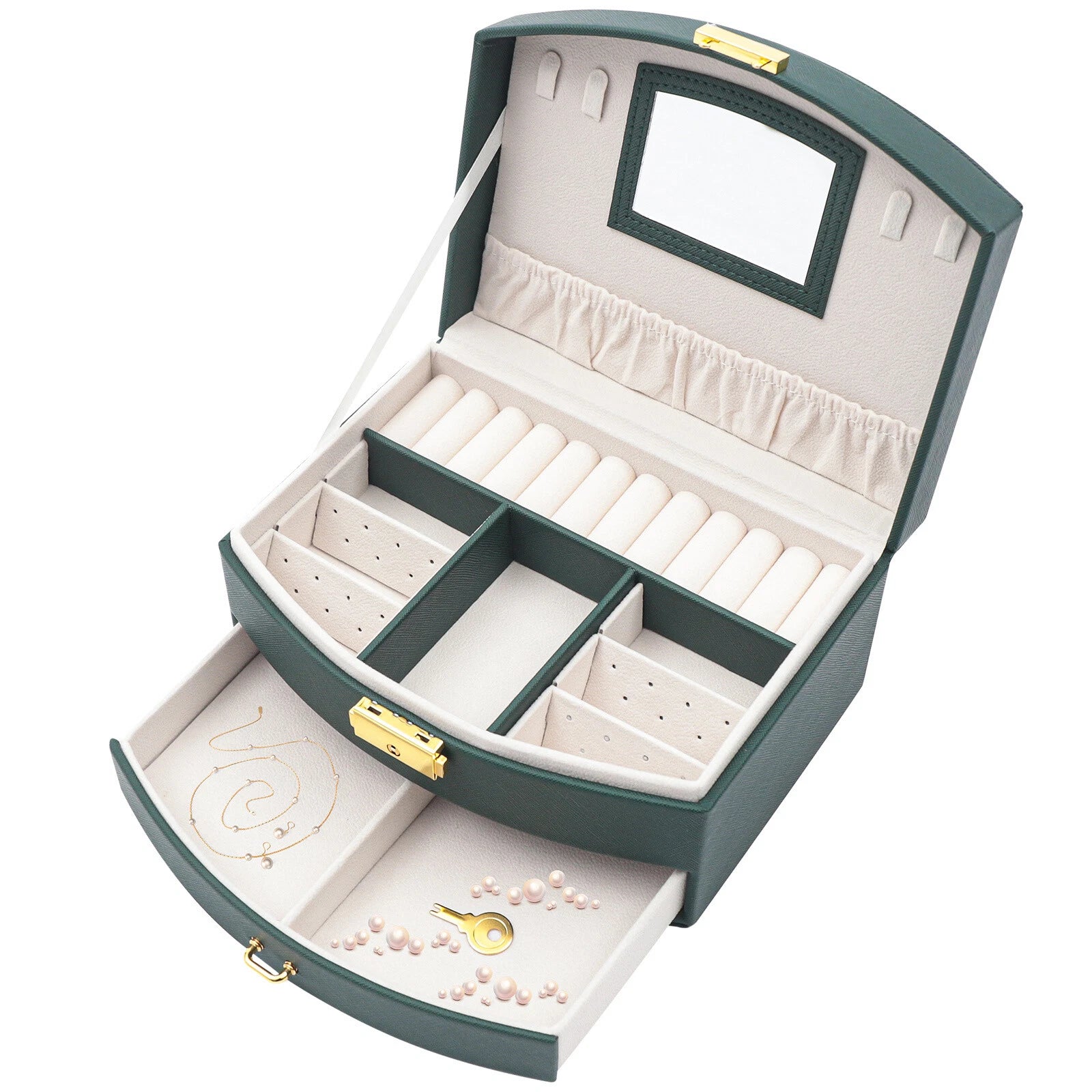 Large Jewelry Storage Case Jewelry Box Organizer for Women Girls with 2 Drawers | eBay
