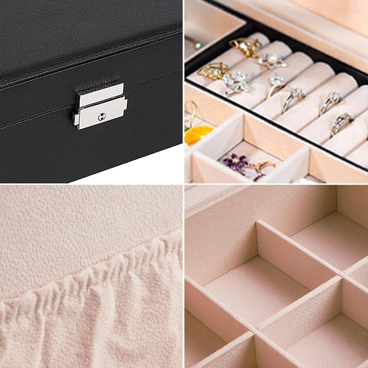 2 Layer Jewelry Organizer Box, PU Leather Jewelry Box with Removable Tray NEW | eBay