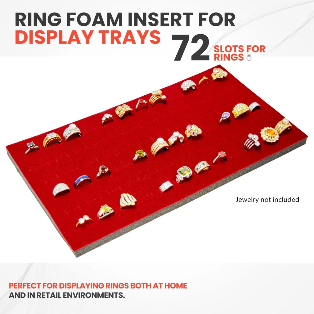 Novel Box 72 Slot Ring Earring Jewelry Tray Foam Velvet Liner in Various Colors | eBay