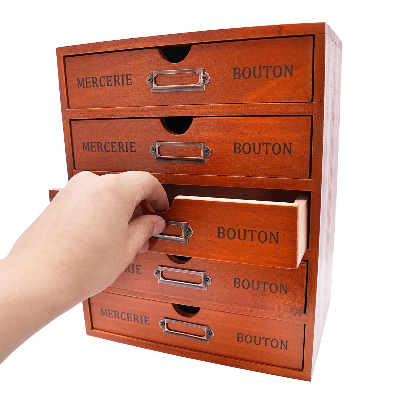 Vintage 5 Layers Large Jewelry Organizer Wooden Storage Box Case With 5 Drawers | eBay
