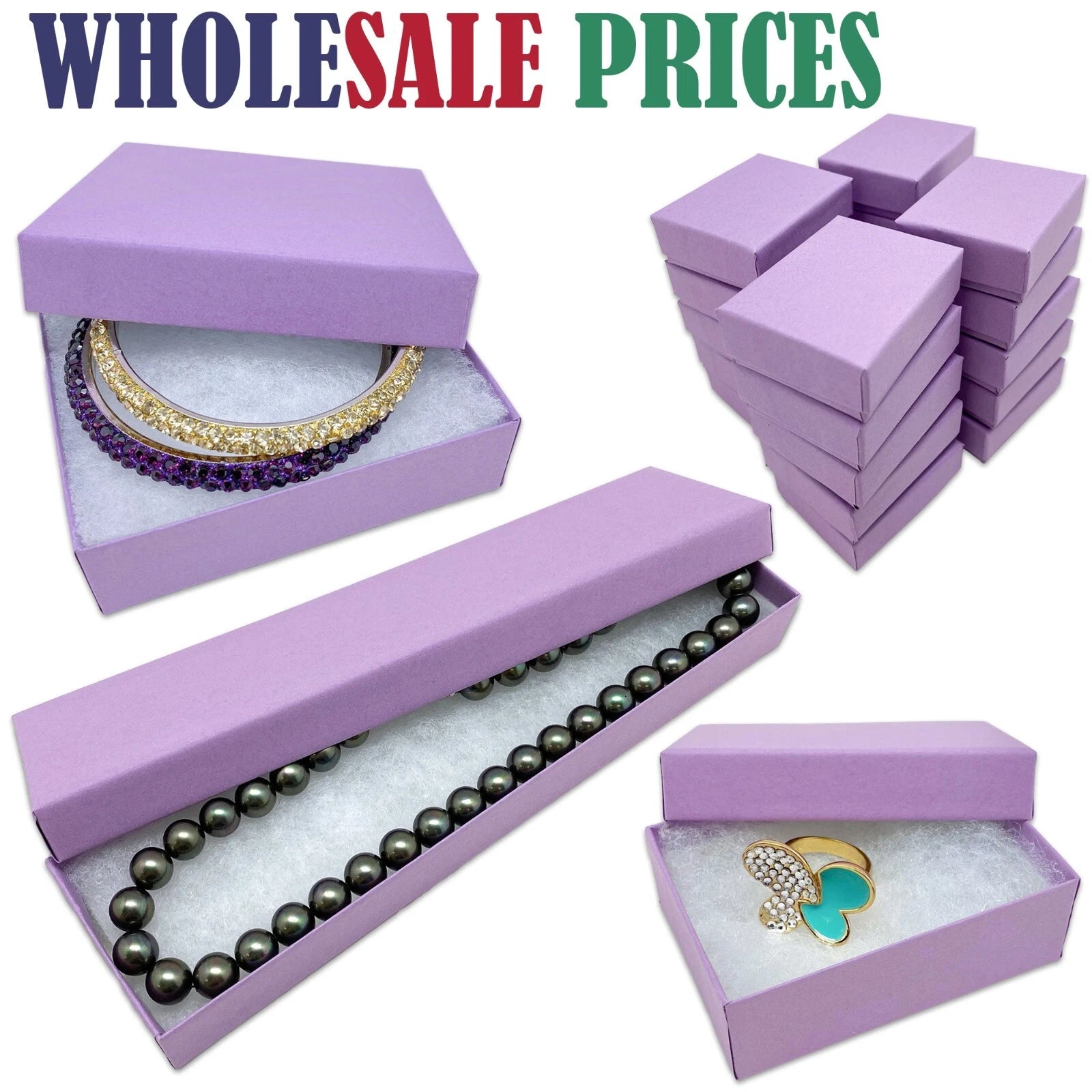 BULK Cardboard Kraft Paper JEWELRY GIFT BOXES Cotton Filled PURPLE for Shipping | eBay