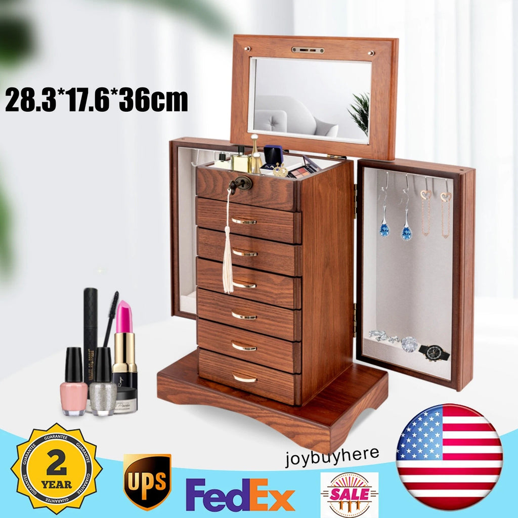 7 Layers Jewelry Storage Box Case Organizer Watch Ring Earrings Display Cabinet | eBay