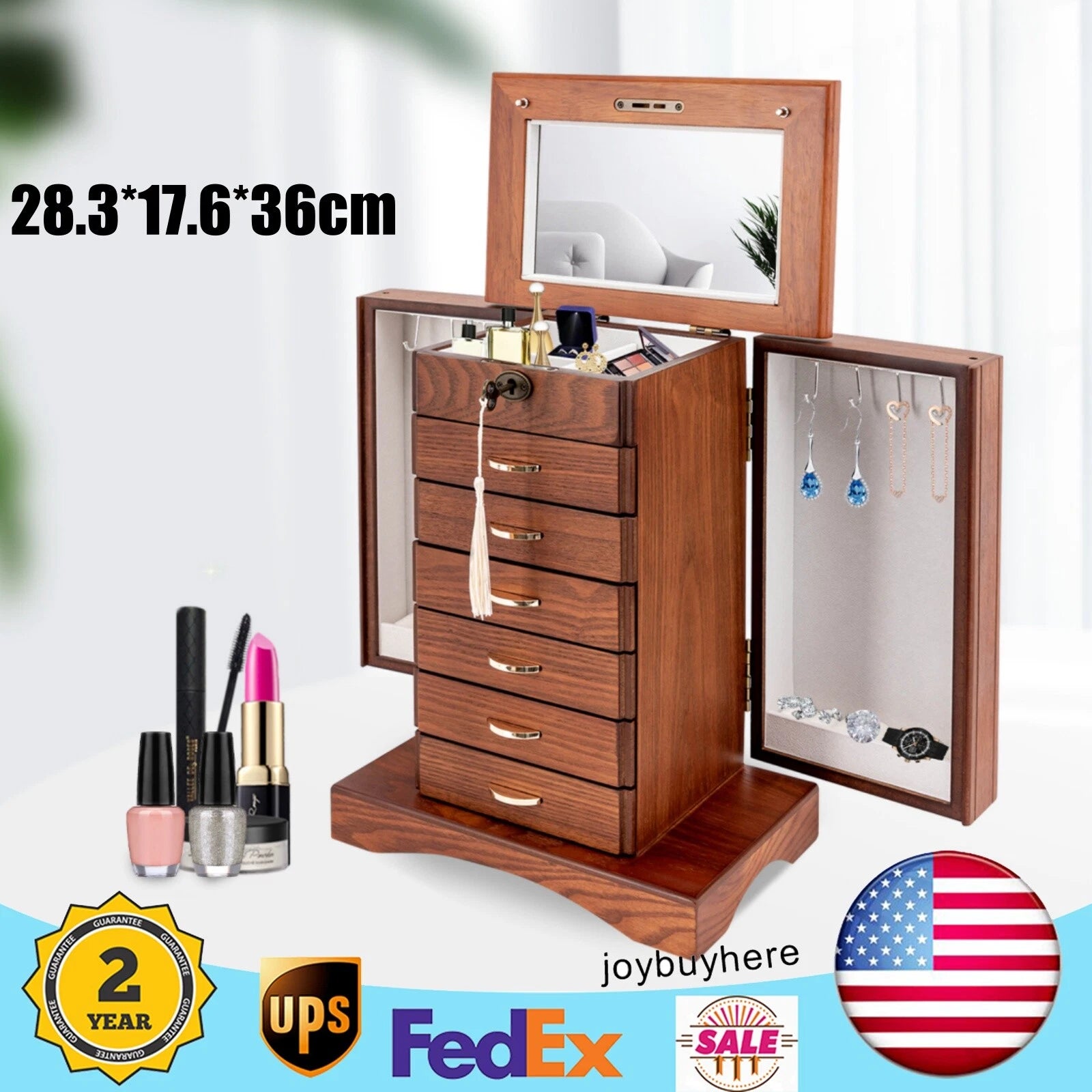 7 Layers Jewelry Storage Box Case Organizer Watch Ring Earrings Display Cabinet | eBay