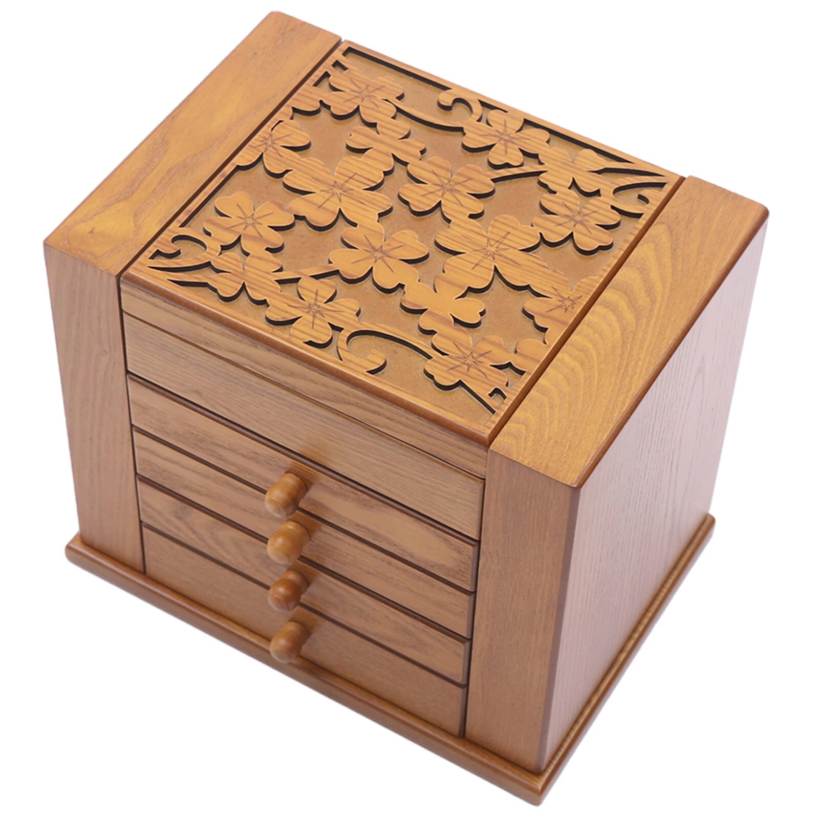 5 Layers Vintage Jewelry Organizer Case Large Wooden Storage Box with 4 Drawers | eBay