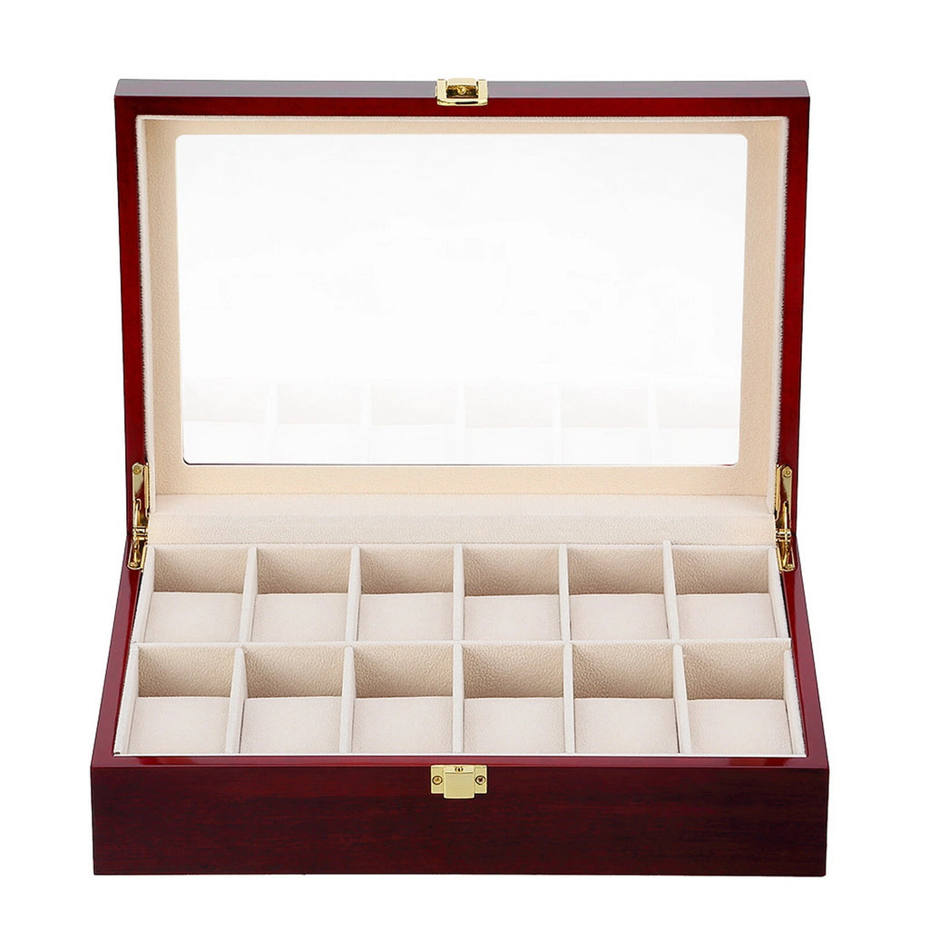 12 Slots Man Wooden Watch Display Box Jewelry Storage Organizer Case Holder Gift | eBay