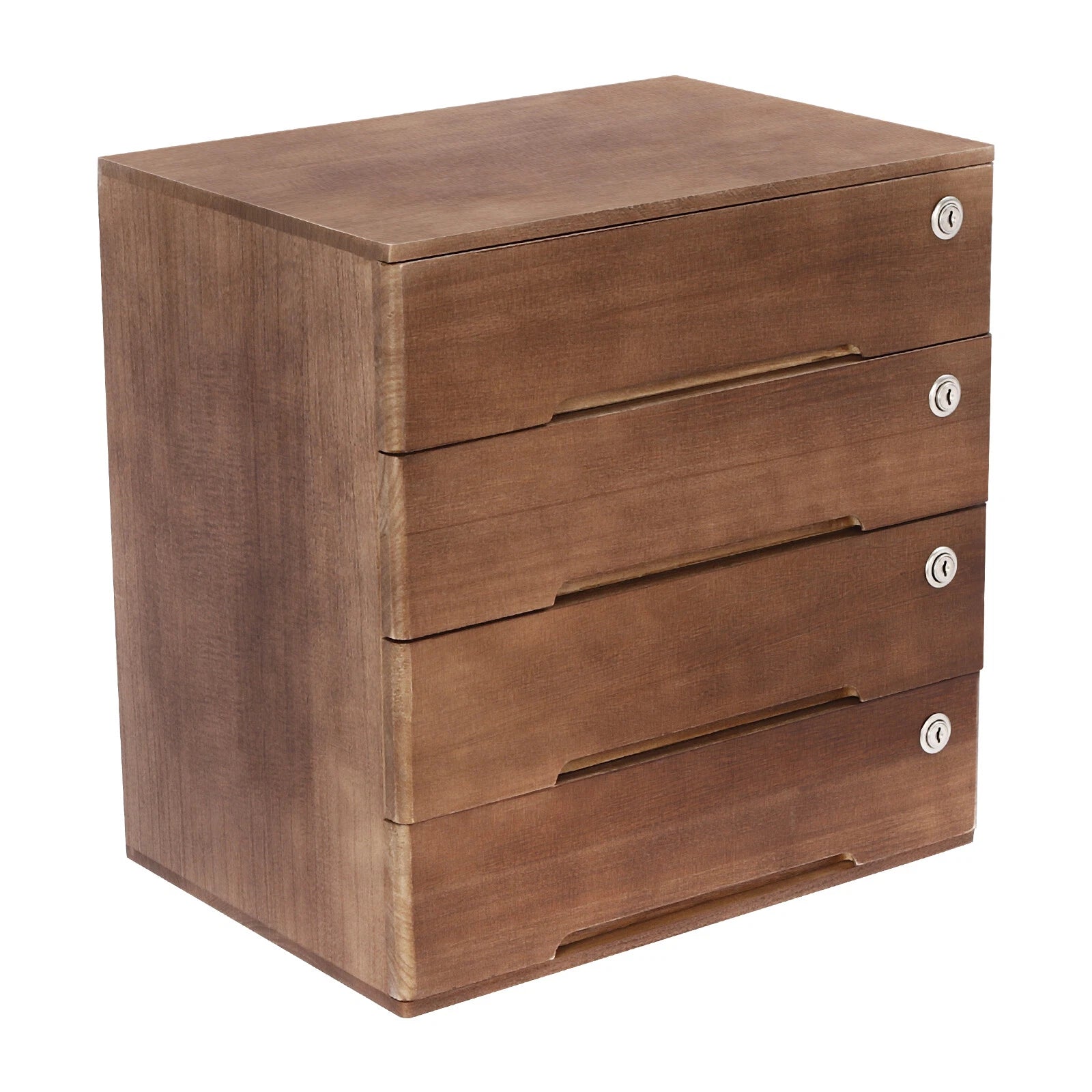 4 Layers Vintage Jewelry Organizer Wooden File Storage Box with Lockable Drawers | eBay