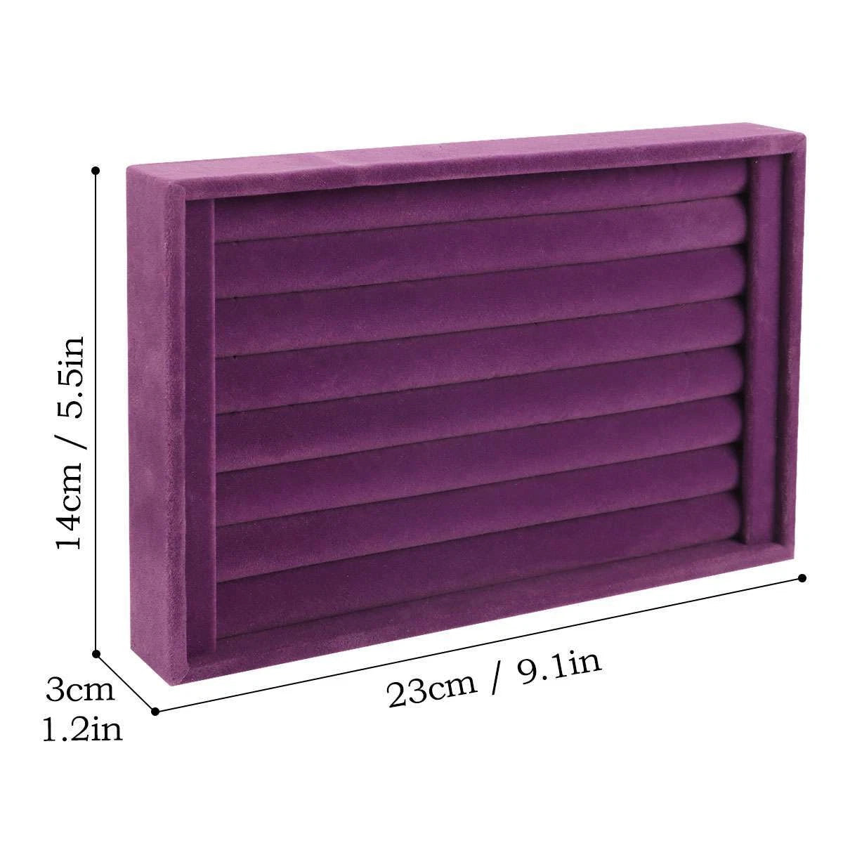 2× Velvet Jewelry Ring Display Organizer Case Earring Storage Box Tray Holder US | eBay