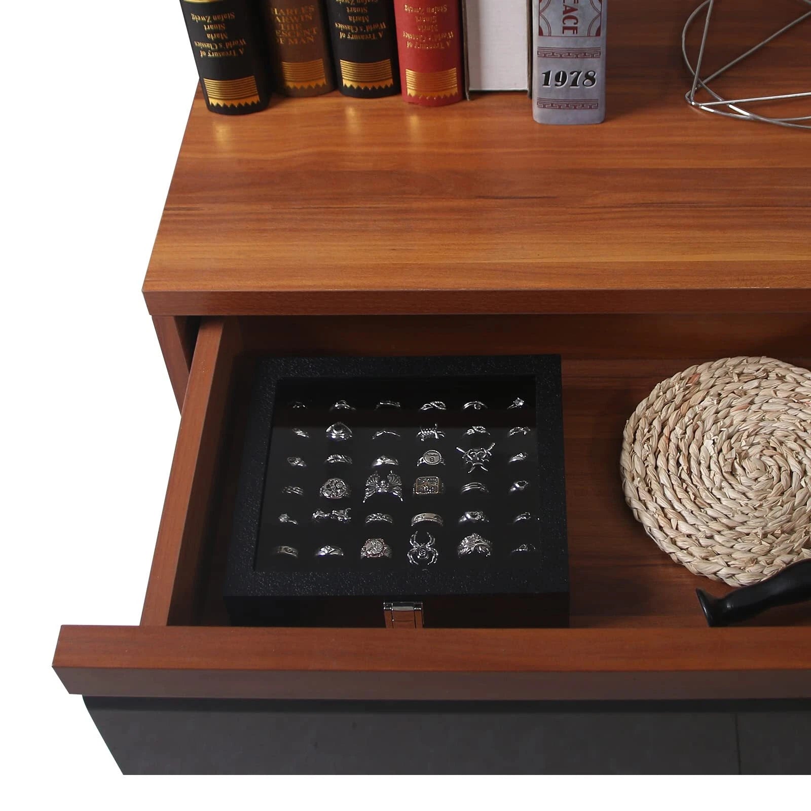 42 Slots Ring Organizer Display Case, Jewelry Storage Tray Boxes for Multiple Ri | eBay