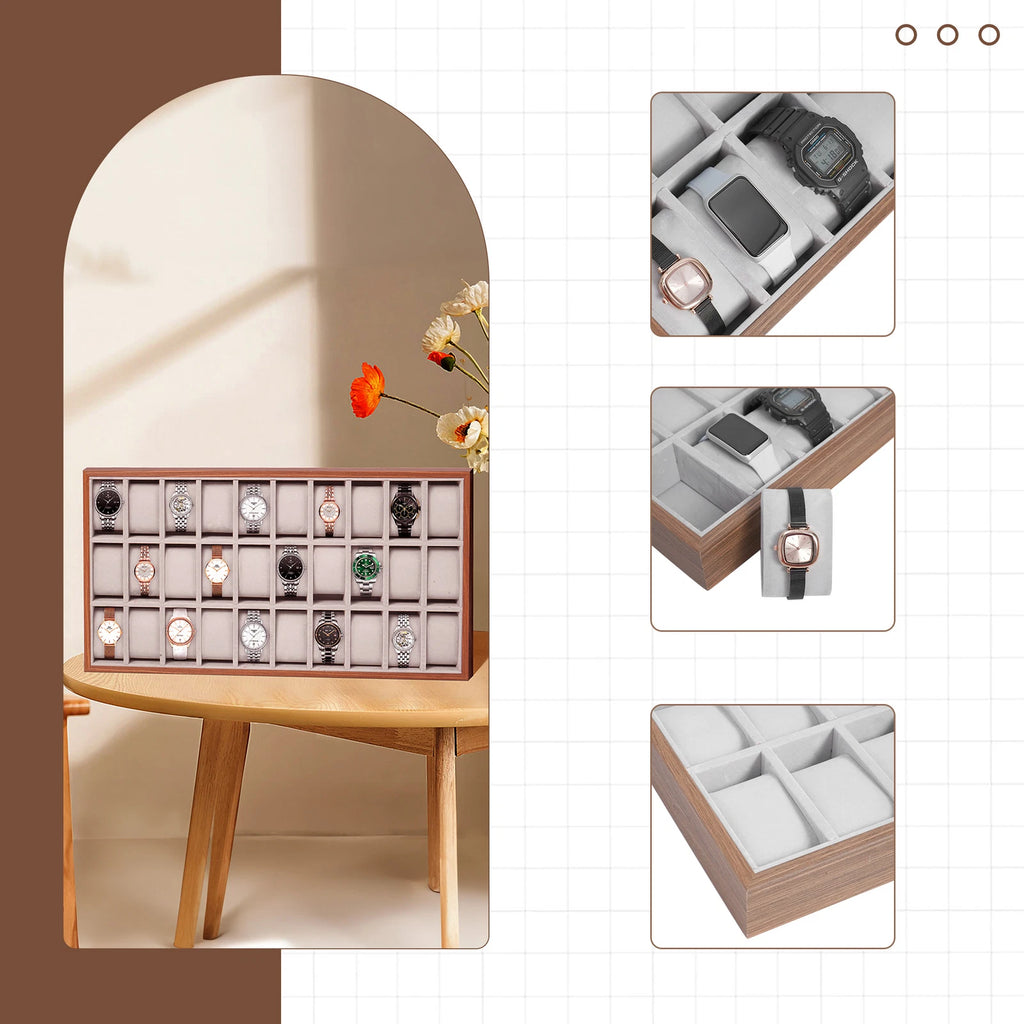 30 Slots Wood Watch Box Jewelry Storage Case Organizer Display Box Holder Tray | eBay