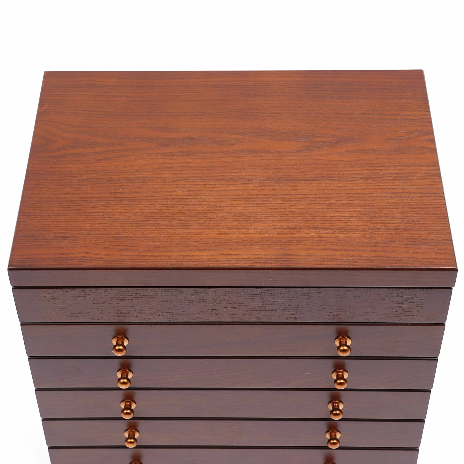 6 Layers Wooden Jewelry Case Necklace Watches Storage Box With Mirror Women | eBay