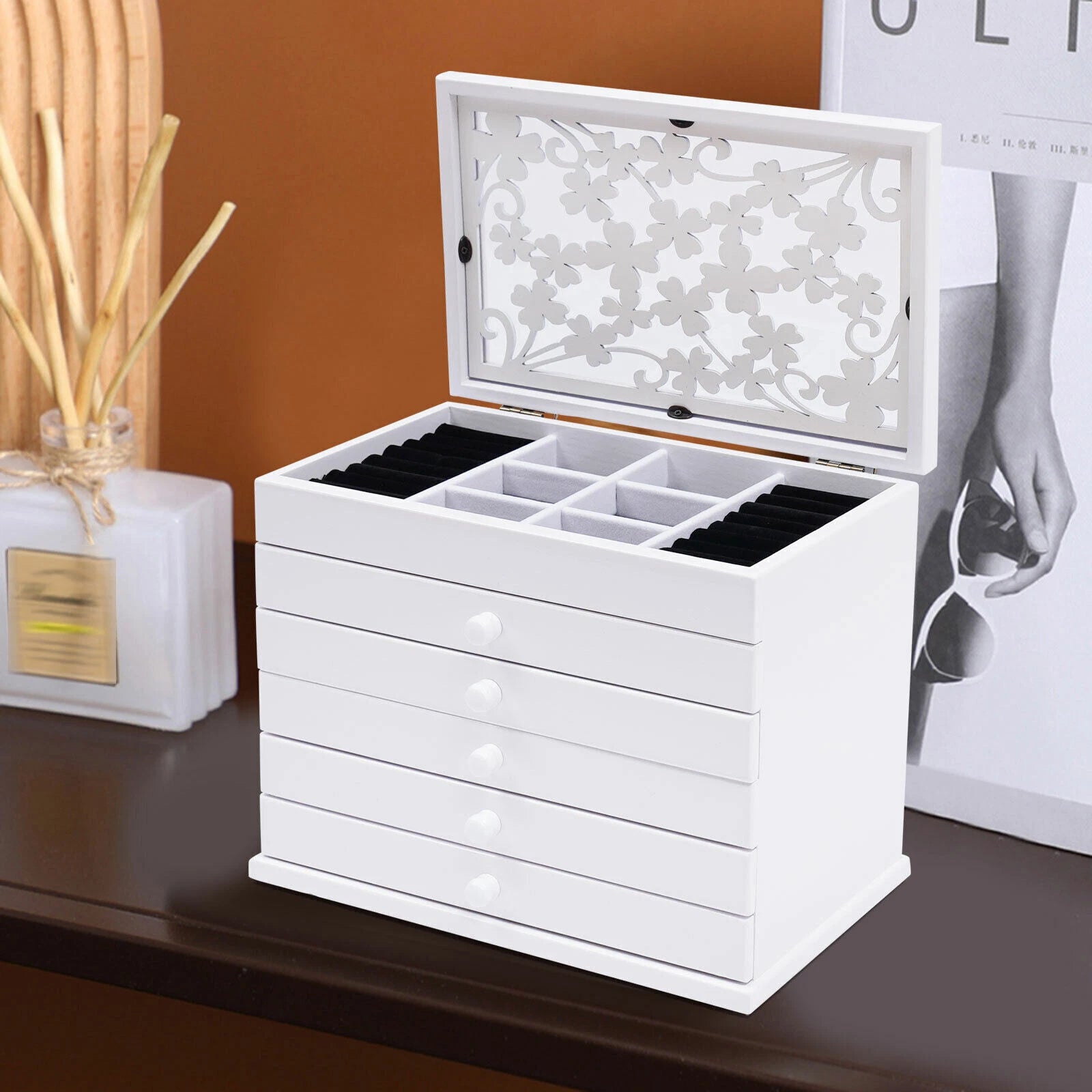 Jewelry Box Organizer for Women Girls Large Jewelry Storage Case with Drawers🔥 | eBay