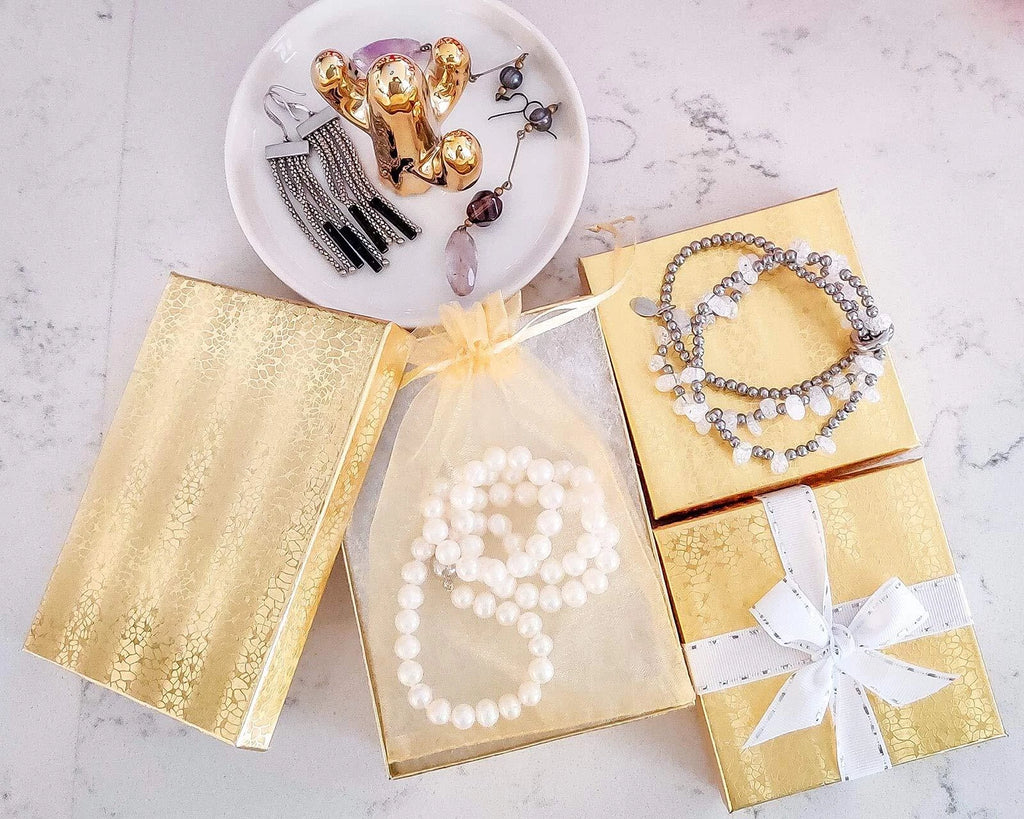 BULK Cardboard Kraft Paper JEWELRY GIFT BOXES Cotton Filled GOLD - for Shipping | eBay