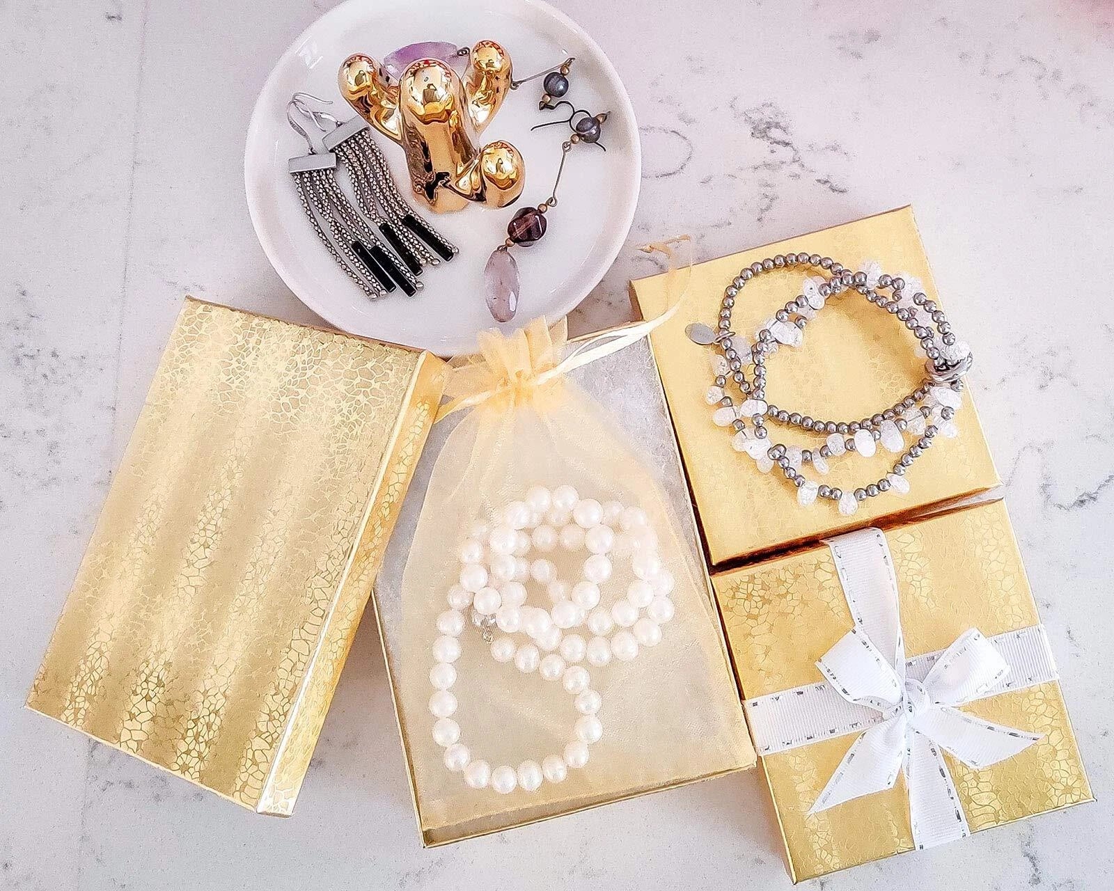 BULK Cardboard Kraft Paper JEWELRY GIFT BOXES Cotton Filled GOLD - for Shipping | eBay