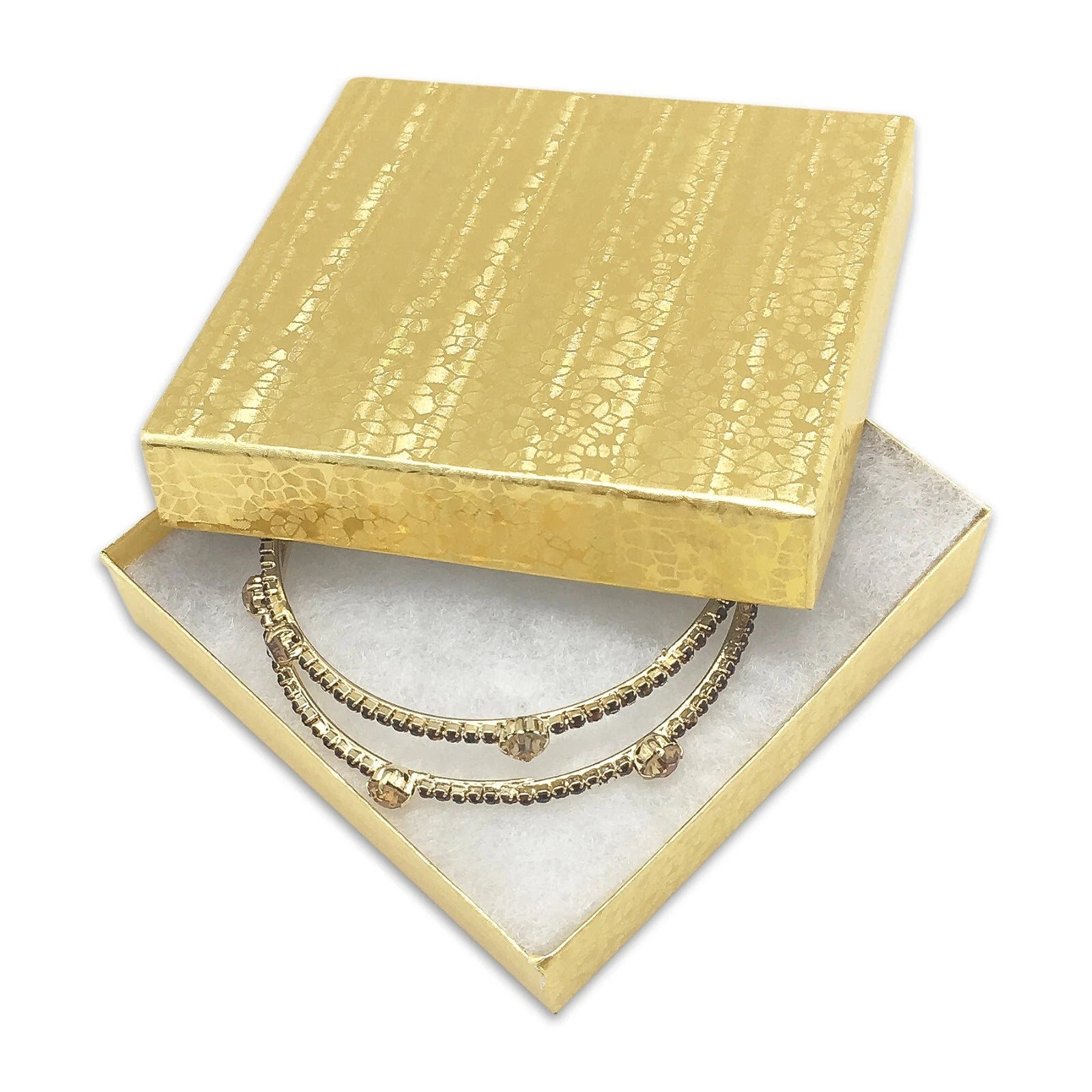 BULK 3.5x3.5x1 Cardboard #33 JEWELRY GIFT BOXES Cotton Fill Kraft Paper Shipping | eBay