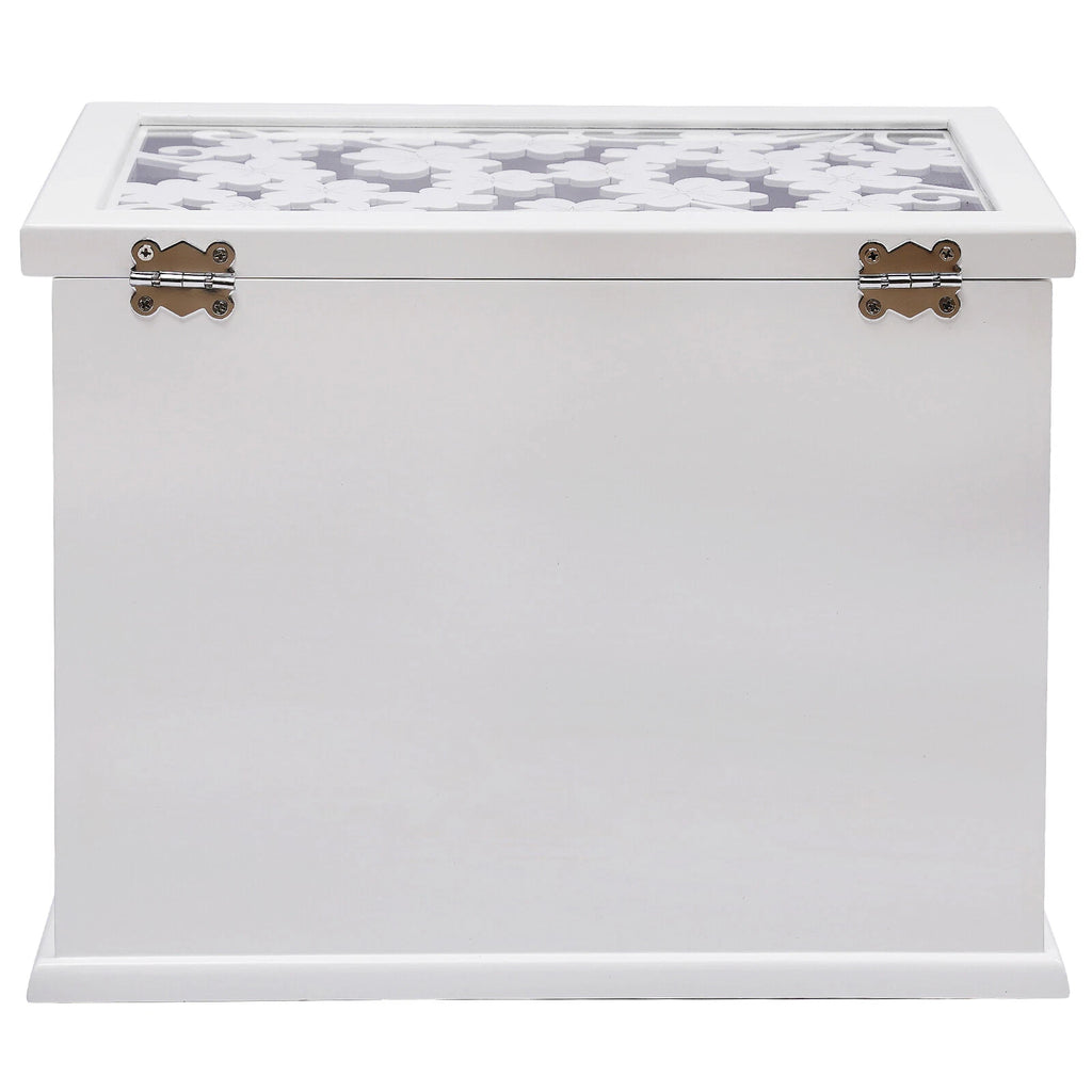 6-Layer White Jewelry Boxes Ring Necklace Storage Large-Capacity Wooden Box Case | eBay