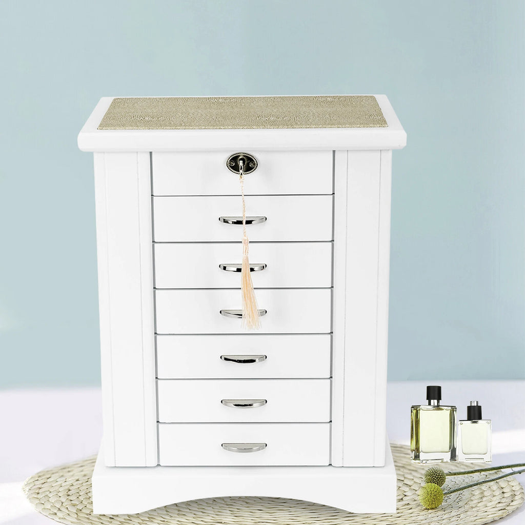 Jewelry Box 7 Layers Jewelry Storage Case Large Organizer with Mirror and Lock | eBay