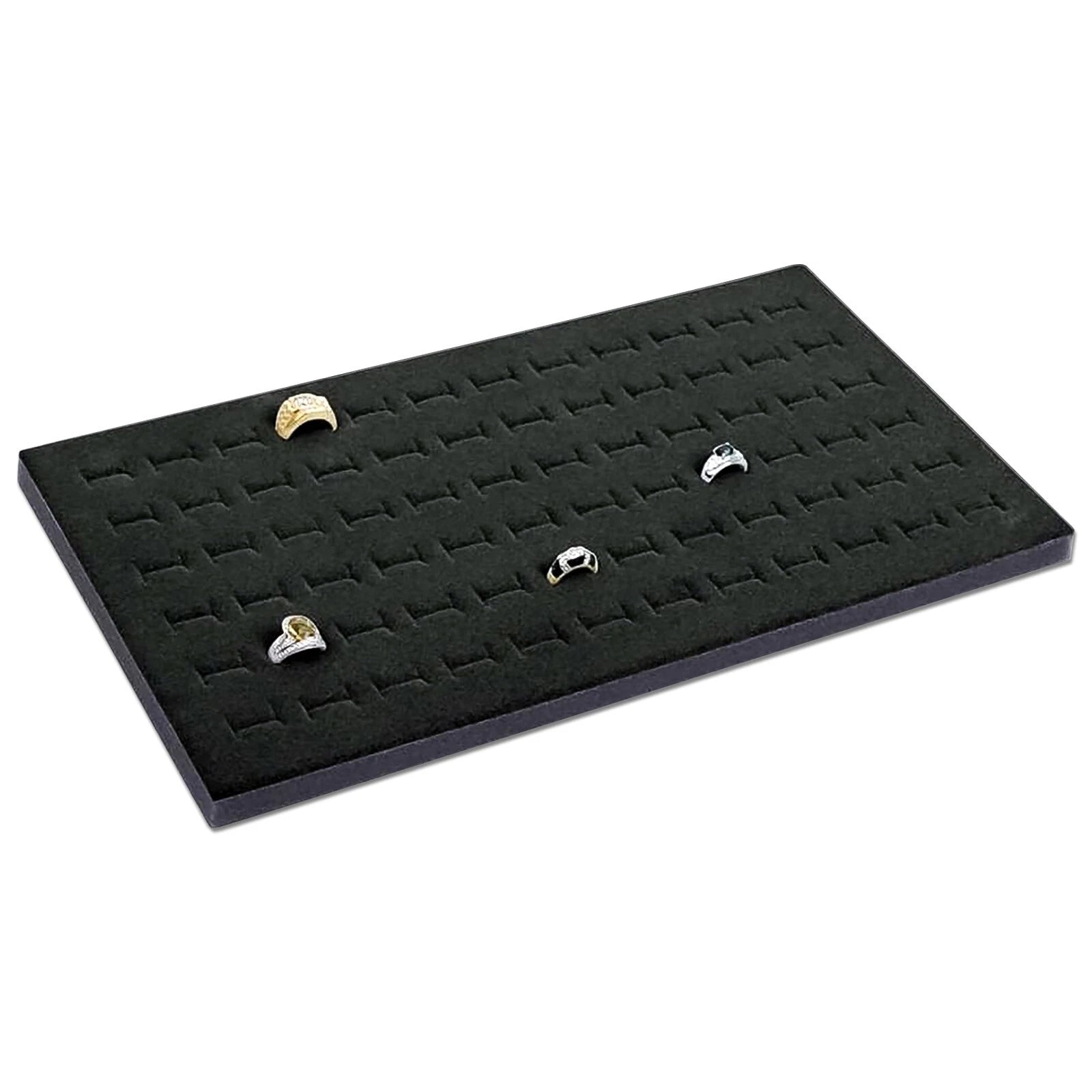 Wooden Jewelry Display Case Organizer Glass Lid & Ring/Jar Insert - Black/Burlap | eBay
