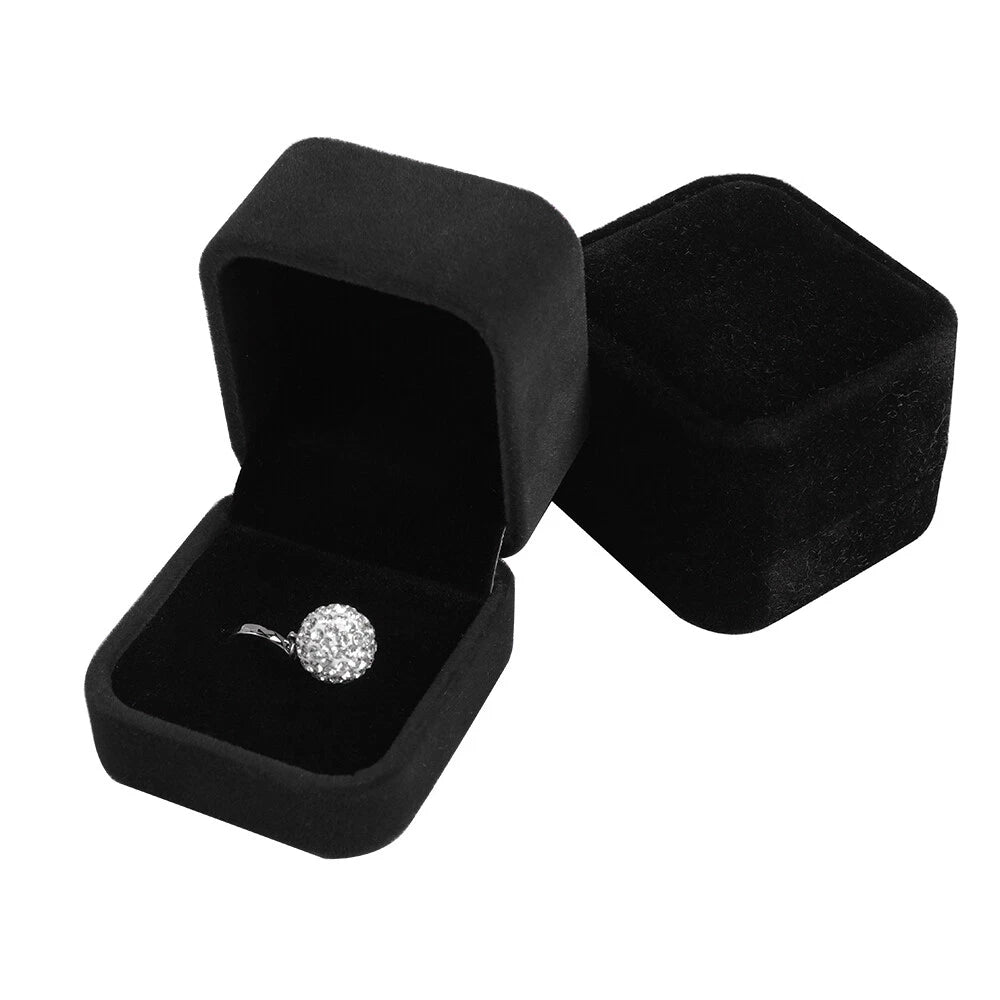 1-40PC Black Velvet Ring Boxes Jewelry Earring Gift Boxes Cases Storage Wedding | eBay