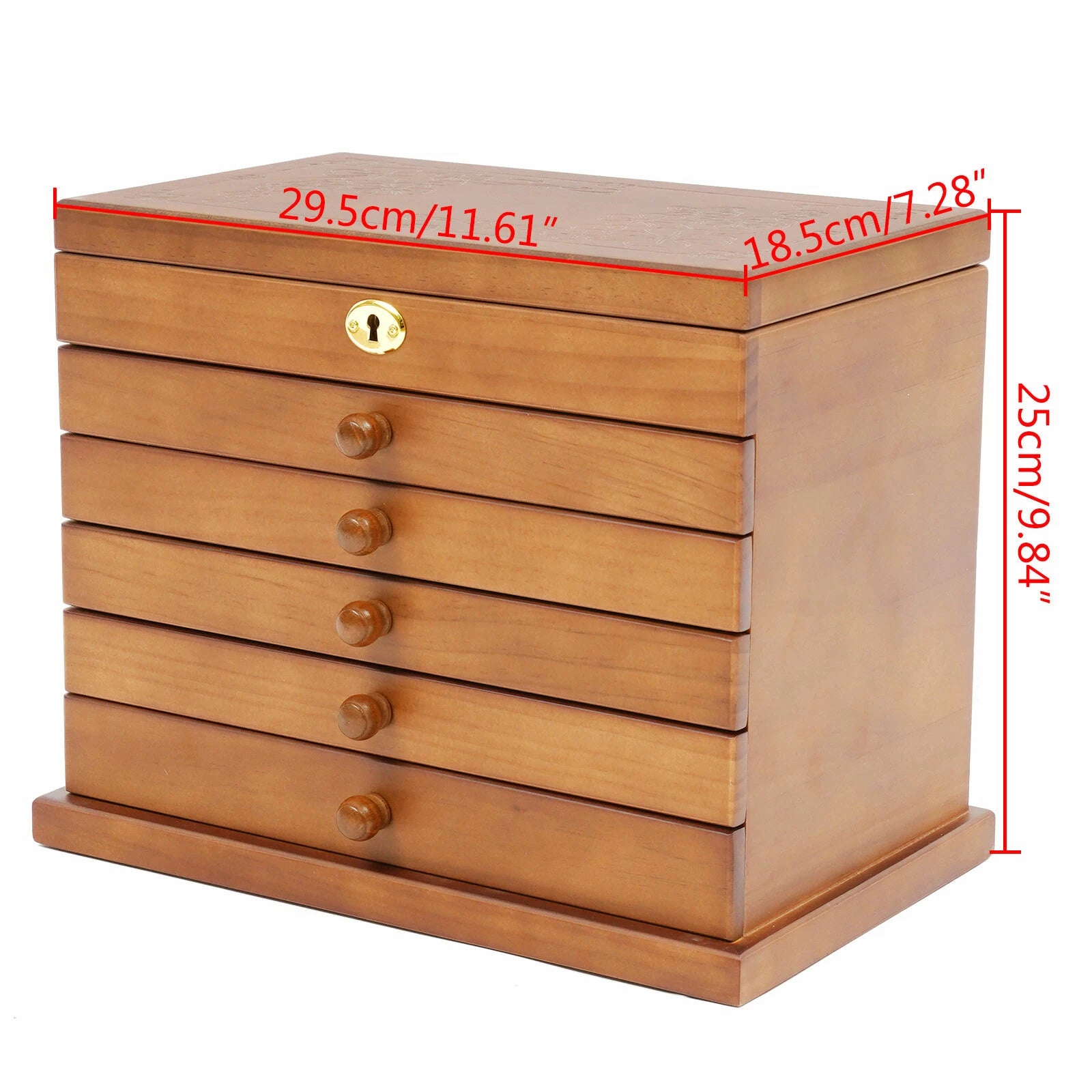 Jewelry Box Wood for Wowen 6-Layer Large Organizer Box with Mirror & 5 Drawers | eBay