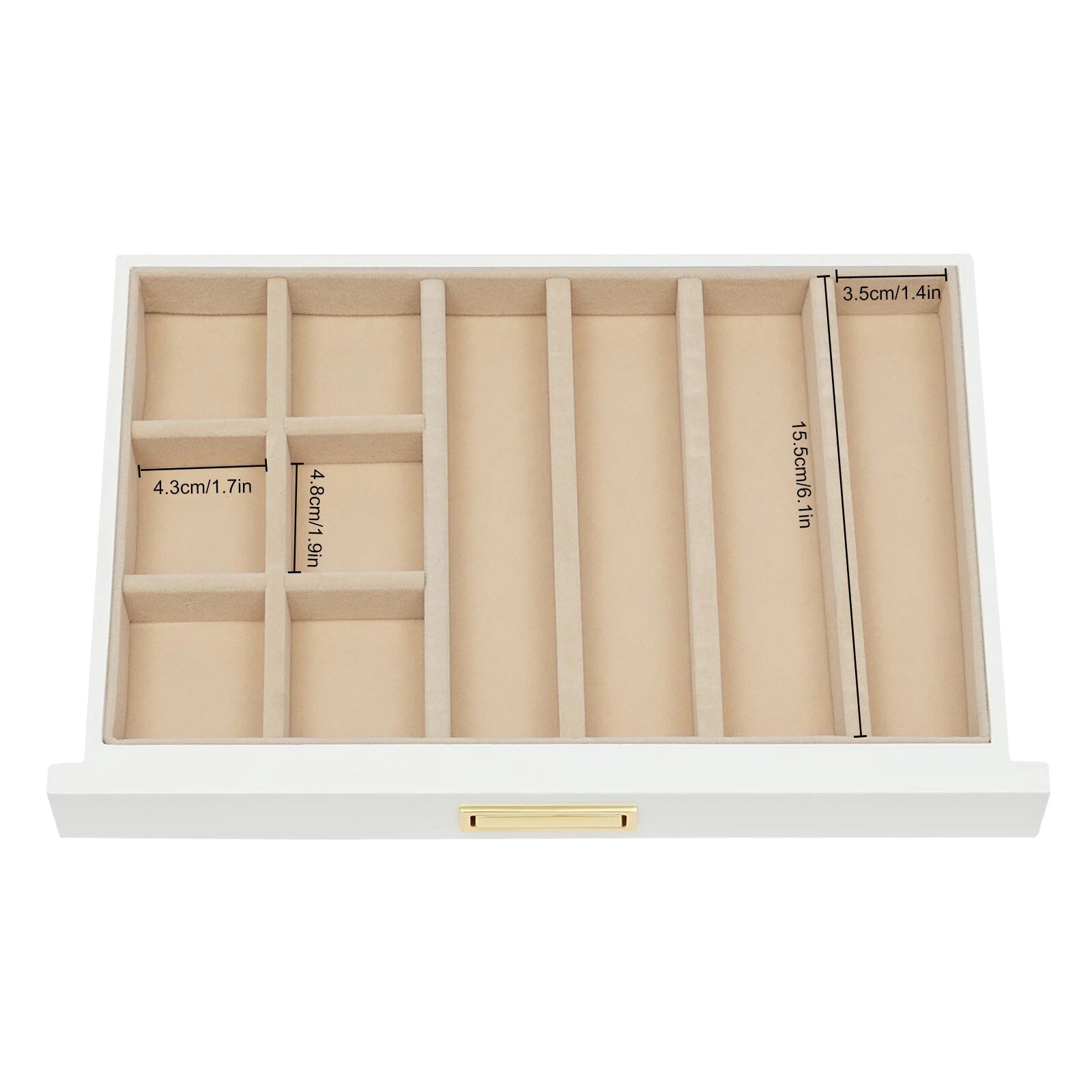 Large Wooden Jewelry Storage Box 3 Layers Organizer 2 Drawers Cabinet | eBay