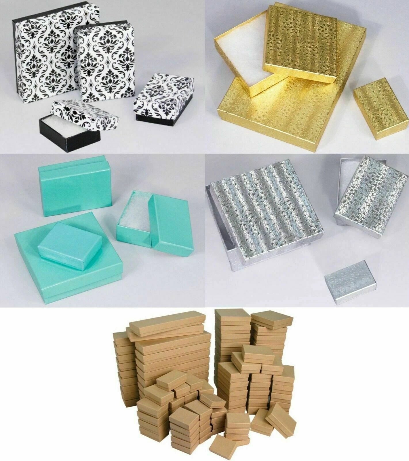 Milti Color Cotton Filled Jewelry Boxes Jewelry GIFT Boxes - LOT OF 5-20-50-100 | eBay