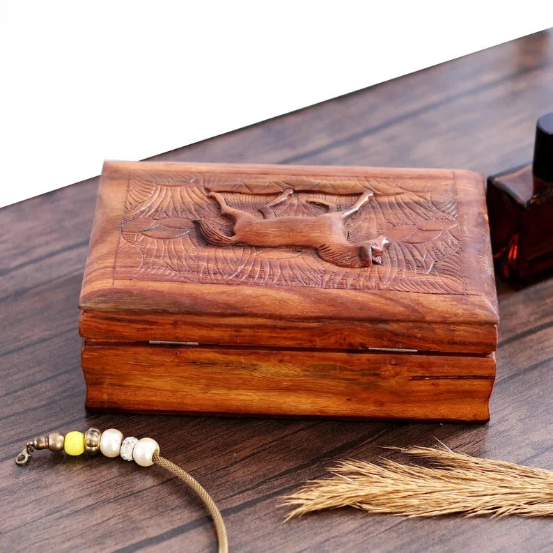 Large Wood Jewelry Box for Women Horse Vintage Gift Storage Box Organizer NEW US | eBay
