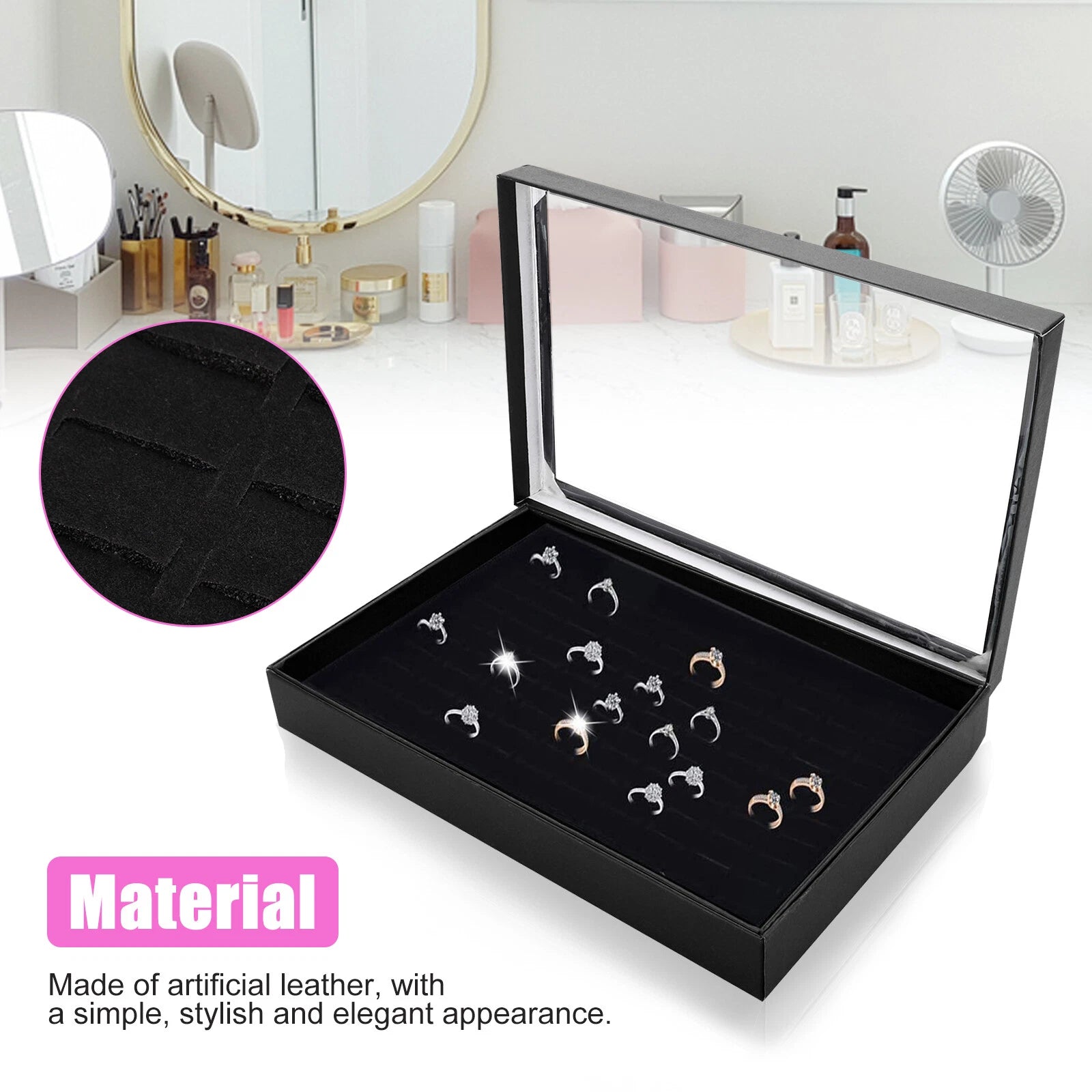 100 Slots Jewelry Ring Display Organizer Tray Holder Earrings Storage Boxes Case | eBay