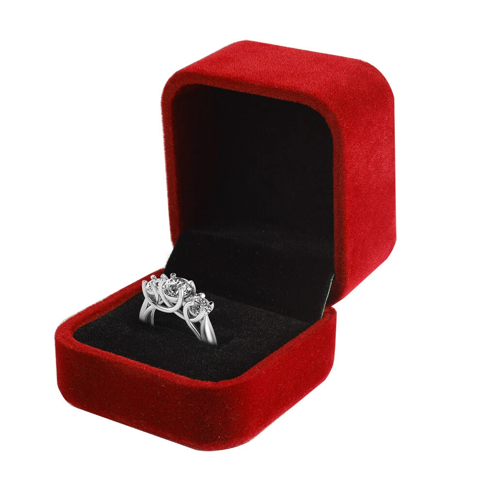 5pk Red Velvet Jewelry Box Earring Ring Gift Holder Display Storage Box Case | eBay