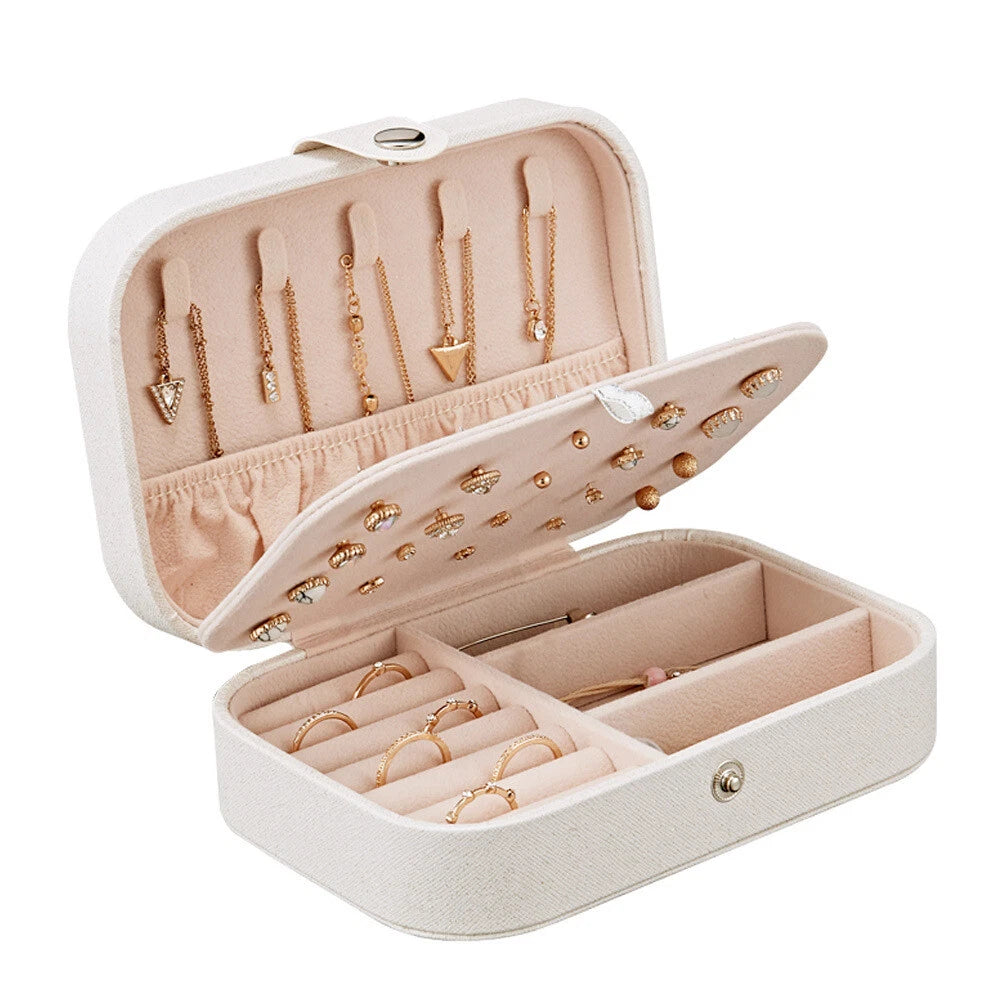 Portable Travel Jewelry Box Organizer Velvet Earring Ring Display Ornaments Case | eBay