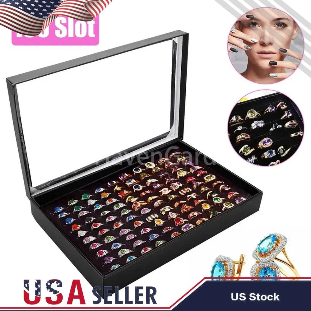 100 Slots Ring Holder Ring Organizer Stackable Jewelry Tray Display for Drawer | eBay