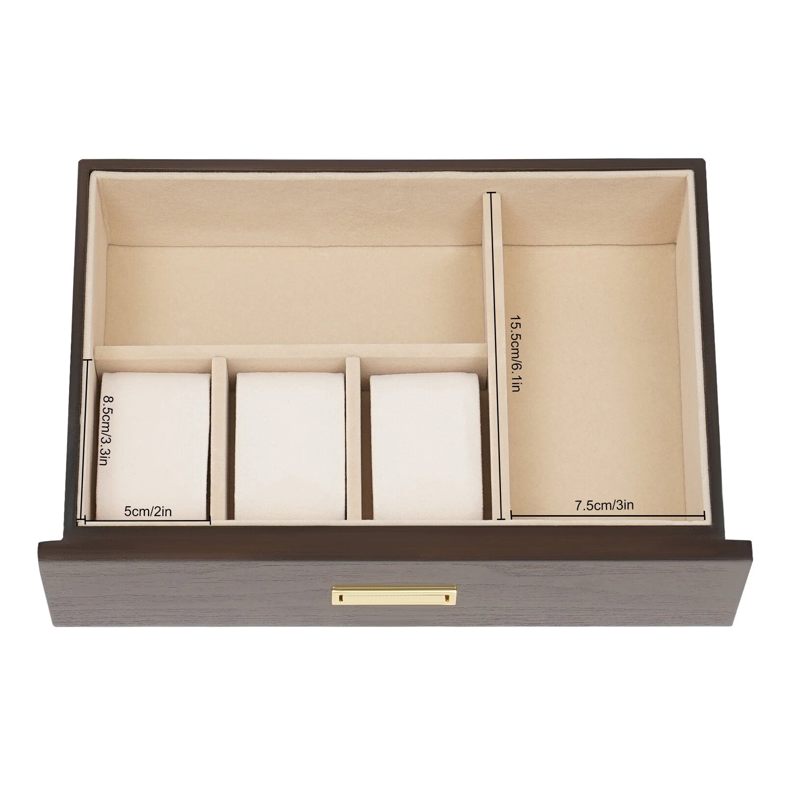 3 Layers Wooden Organizer Jewelry Storage Box w/ 2 Drawers Cabinet | eBay