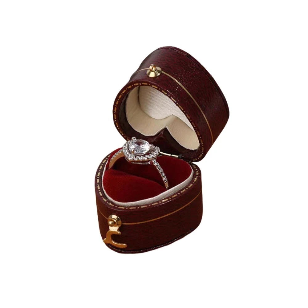 Luxury Vintage Leather Ring Boxes Engagement Wedding Ring Box Jewellery Case | eBay