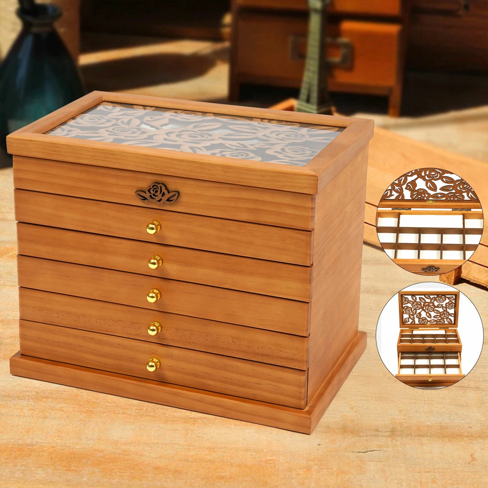 Jewelry Box Organizer for Women Girls Large Jewelry Storage Case with Drawers🔥 | eBay