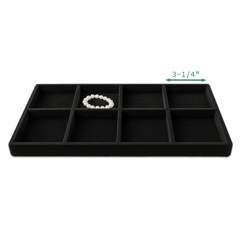 Wooden Jewelry Display Case Organizer Glass Lid Pad/Divider Insert Black/Burlap | eBay