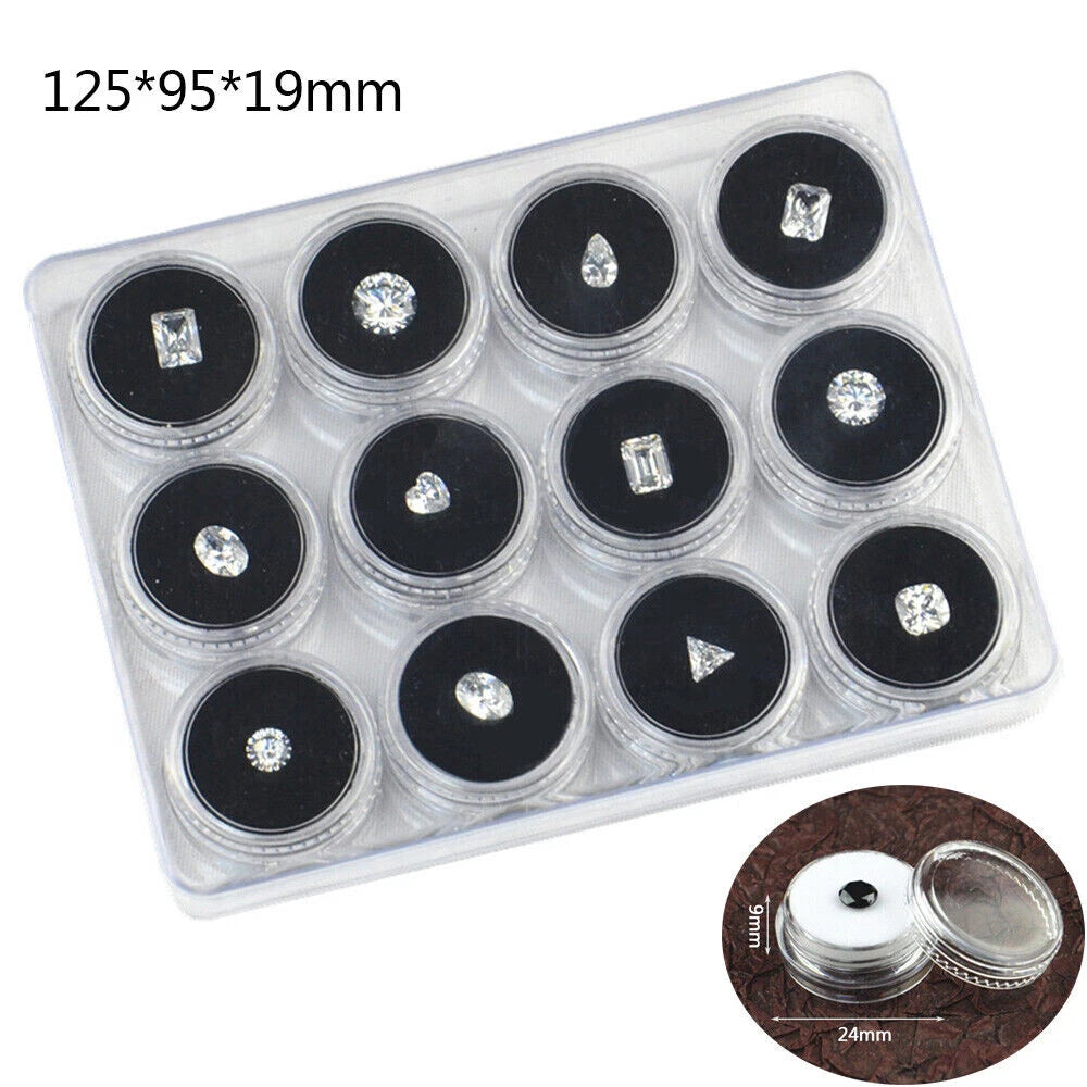 Loose Diamond White Capsule Storage Box Jewelry Gem Beads Display Case Holder | eBay