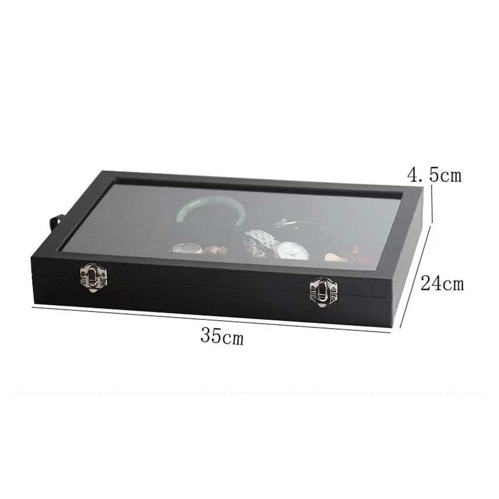 Jewelry Organizer Tray with Clear Lid 24 Grid Velvet Drawer Jewelry Storage | eBay