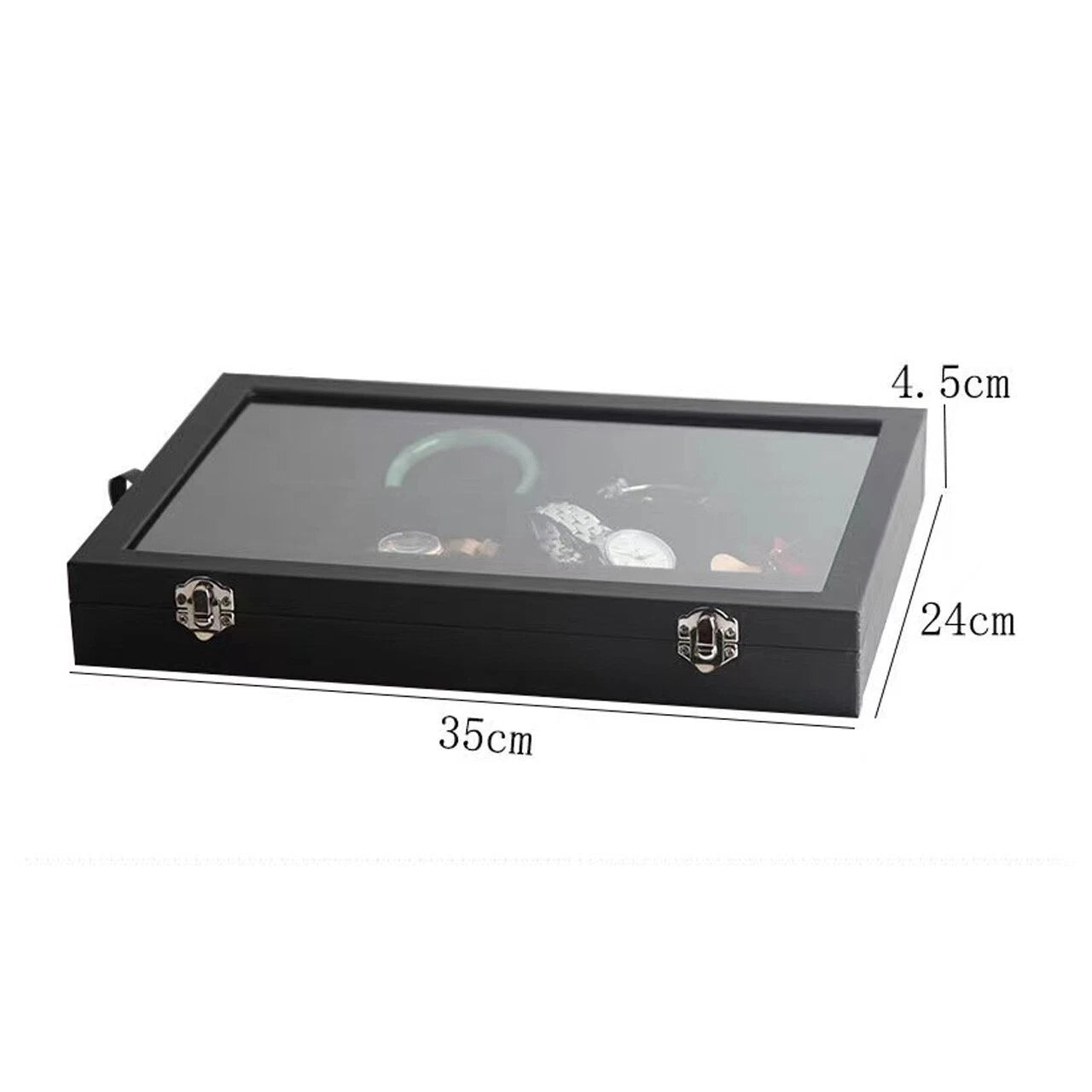Jewelry Organizer Tray with Clear Lid 24 Grid Velvet Drawer Jewelry Storage | eBay