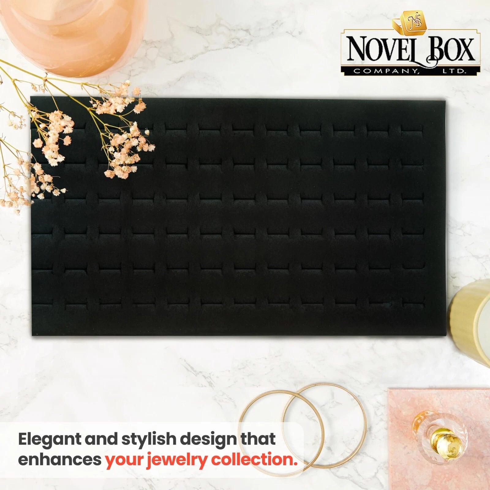 Novel Box 72 Slot Ring Earring Jewelry Tray Foam Velvet Liner in Various Colors | eBay