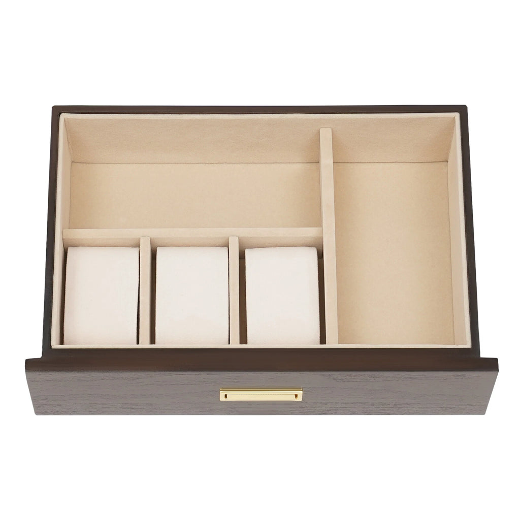 3 Layers Wooden Organizer Jewelry Storage Box w/ 2 Drawers Cabinet | eBay
