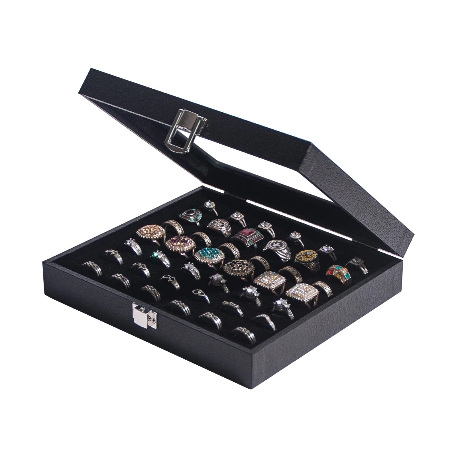 42 Slots Ring Organizer Display Case, Jewelry Storage Tray Boxes for Multiple Ri | eBay