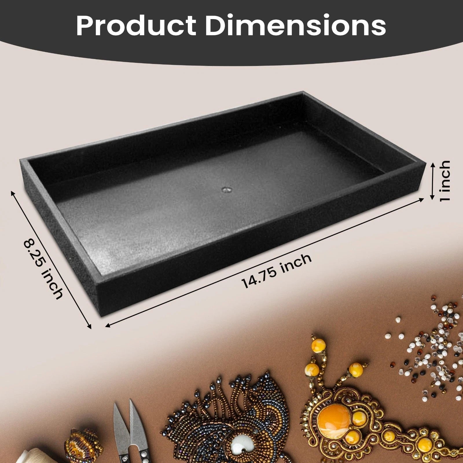 Novel Box Jewelry Tray Black Wood 8.25 x 14.75 x 1 + 50 Gem Jars & White Insert | eBay