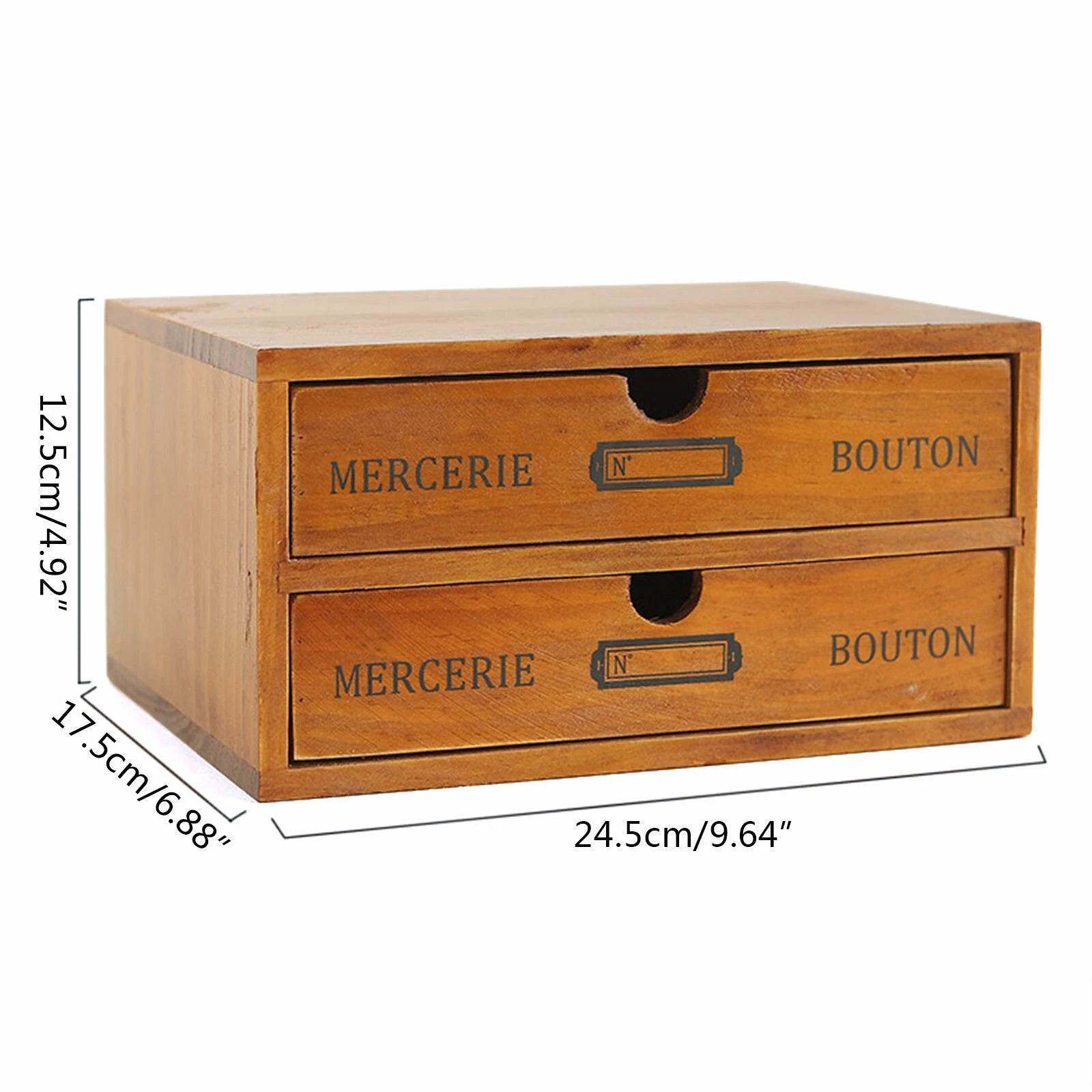Vintage Wood Jewelry Organizer Storage Box w/ Drawers Cosmetic Cabinet 2 Layers | eBay