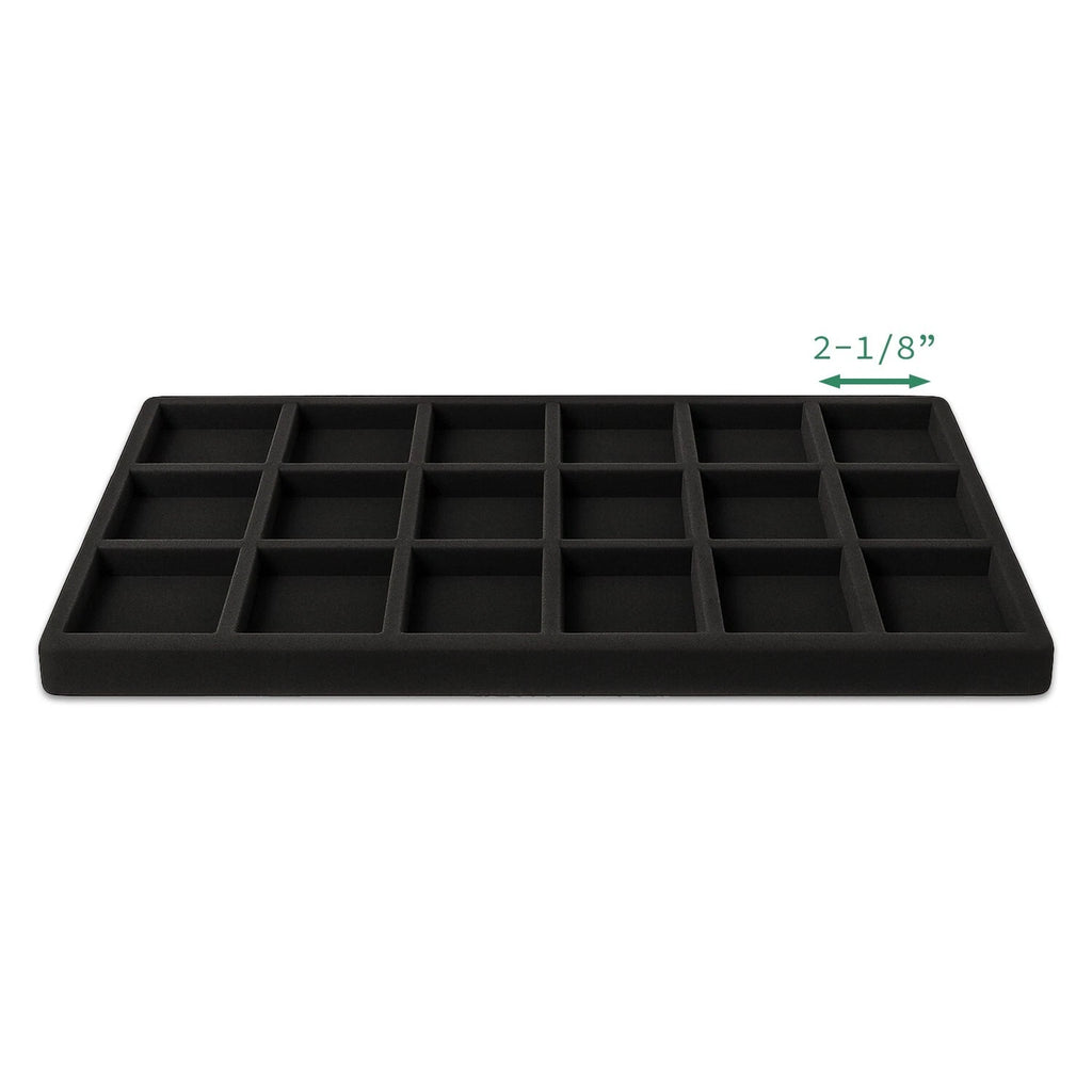 Wooden Jewelry Display Case Organizer Glass Lid Pad/Divider Insert Black/Burlap | eBay