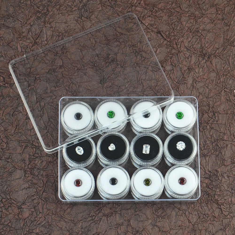 Loose Diamond White Capsule Storage Box Jewelry Gem Beads Display Case Holder | eBay