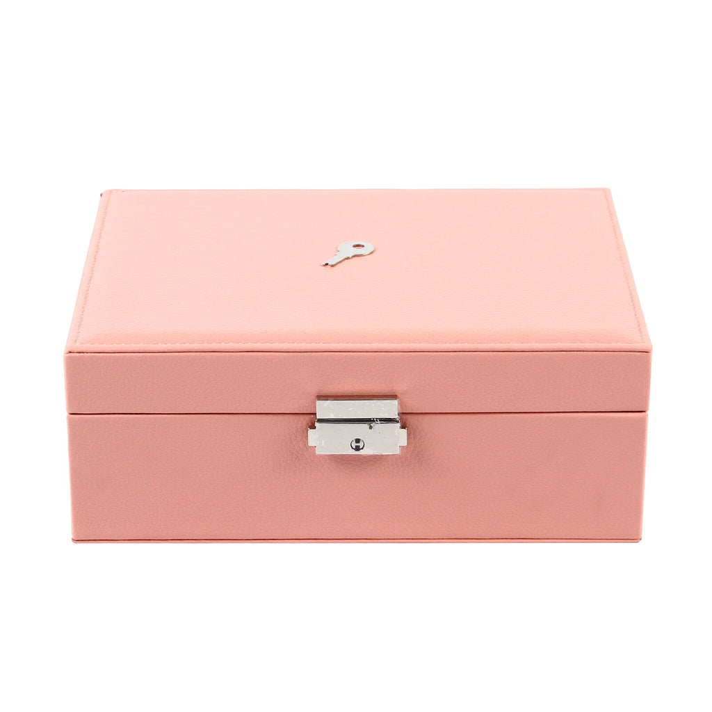 JEWELRY BOX 2-LAYER ORGANIZER CASE LARGE STORAGE NECKLACE RING LEATHER BRAND NEW | eBay